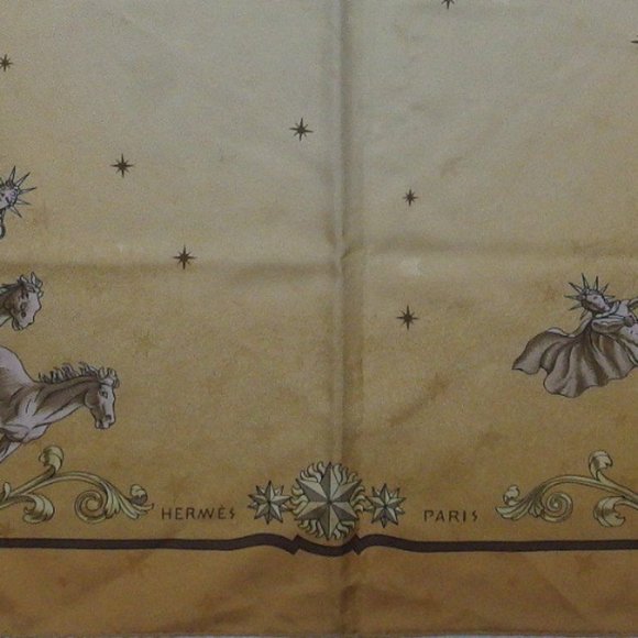 HERMES Silk Scarf Cosmos Jacquard Weave Stars 90cm - Picture 10 of 10